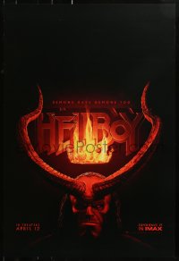 1r637 HELLBOY IMAX teaser DS 1sh 2019 close-up of David Harbour in the title role, give evil hell!