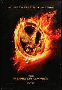 1r647 HUNGER GAMES teaser DS 1sh 2012 Harrelson, may the odds be in your favor, cool bird logo!