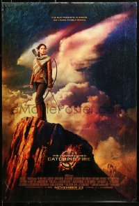 1r649 HUNGER GAMES: CATCHING FIRE advance DS 1sh 2013 image of Jennifer Lawrence standing on cliff!