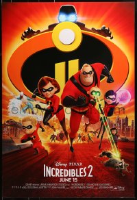 1r661 INCREDIBLES 2 advance DS 1sh 2018 Disney/Pixar, Nelson, Hunter, wacky, montage of cast!