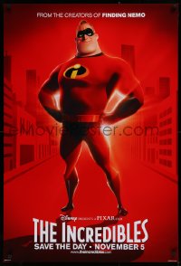 1r659 INCREDIBLES advance DS 1sh 2004 Disney/Pixar sci-fi superhero family, Mr. Incredible!