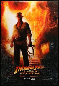 1r664 INDIANA JONES & THE KINGDOM OF THE CRYSTAL SKULL teaser DS 1sh 2008 Drew art of Harrison Ford!