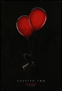 1r677 IT CHAPTER TWO teaser DS 1sh 2019 King, creepy image of Pennywise holding two red balloons!
