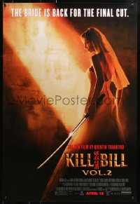 1r696 KILL BILL: VOL. 2 advance DS 1sh 2004 bride Uma Thurman with katana, Quentin Tarantino!