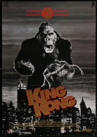 1r189 KING KONG 27x39 video poster R1993 giant ape carrying a blonde on Empire State Building!