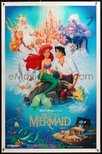 1r709 LITTLE MERMAID DS 1sh 1989 great Bill Morrison art of Ariel & cast, Disney underwater cartoon