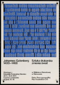 1r009 JOHANNES GUTENBERG 1400-1468 Polish 24x33 1973 art exhibition for the printer!