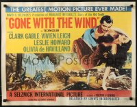 1r034 GONE WITH THE WIND REPRO poster 1980s Clark Gable, Vivien Leigh, Howard!