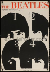 1r035 HARD DAY'S NIGHT 23x33 Polish REPRO poster 1990s The Beatles in their first film!