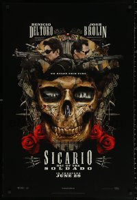 1r854 SICARIO: DAY OF THE SOLDADO teaser DS 1sh 2018 Benicio Del Toro, Josh Brolin, Santa Muerte!