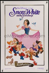 1r865 SNOW WHITE & THE SEVEN DWARFS foil 1sh R1987 Walt Disney cartoon fantasy classic!
