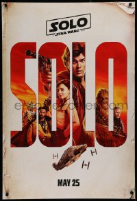 1r868 SOLO teaser DS 1sh 2018 A Star Wars Story, Ehrenreich, Clarke, Harrelson, art of top cast!