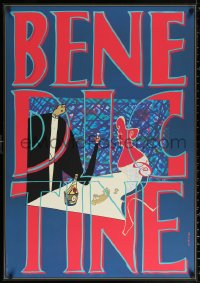 1r203 BENEDICTINE 27x38 French advertising poster 1993 title and central art by Javier Mariscal!