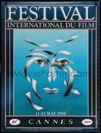 1r116 CANNES FILM FESTIVAL 1988 24x32 French film festival poster 1988 Cannes, art by Timbor Timar!