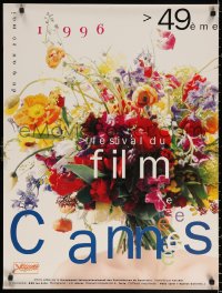 1r119 CANNES FILM FESTIVAL 1996 24x32 French film festival poster 1996 cool image of flower arrangement by J.F. Aloisi!