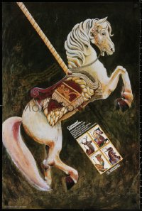 1r333 CAROUSEL MEMORIES 24x36 special poster 1988 art of a horse carousel and cool stamps!