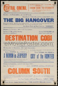 1r334 CENTRAL CINEMA 20x30 special poster 1953 Big Hangover, Destination Gobi and more!