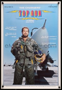 1r335 CHARGERS' TOP GUN 14x20 special poster 1980s Los Angeles Chargers quarterback Dan Fouts!