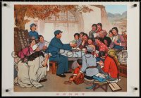 1r338 CHINESE PROPAGANDA POSTER group writing style 21x30 Chinese special poster 1986 cool art!