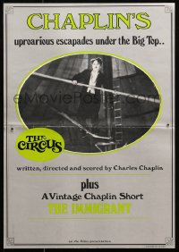 1r350 CIRCUS/IMMIGRANT 14x20 special poster 1973 cool image balancing on tightrope!