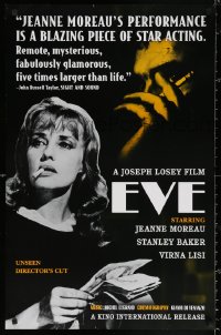 1r359 EVA 22x34 special poster R2000 Joseph Losey, wonderful image of sexy smoking Jeanne Moreau!