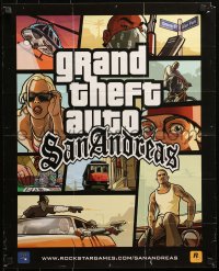 1r364 GRAND THEFT AUTO SAN ANDREAS 2-sided 22x27 special poster 2004 Rockstar Games, cool art!