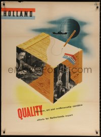 1r368 HOLLAND QUALITY 31x43 Dutch special poster 1950s skill maintained in Netherlands export!