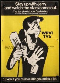 1r029 JERRY LEWIS LABOR DAY TELETHON tv poster 1980 great art of by Al Hirschfeld!