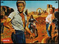 1r219 LEVI'S 24x32 advertising poster 1990s art of James Dean, Marilyn Monroe and more!