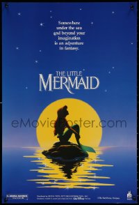 1r379 LITTLE MERMAID 18x26 special poster 1989 Ariel in moonlight, Disney underwater cartoon!