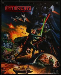 1r396 RETURN OF THE JEDI 2-sided 18x22 special poster 1983 Keely art of Luke vs Vader, Hi-C promo!