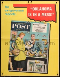 1r399 SATURDAY EVENING POST April 30 22x28 special poster 1955 cool Dohanos art of picky customer!