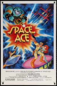 1r407 SPACE ACE 27x41 special poster 1983 Don Bluth animated interactive laserdisc arcade game!