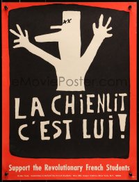 1r415 SUPPORT THE REVOLUTIONARY FRENCH STUDENTS 17x22 French special poster 1960s support the cause!