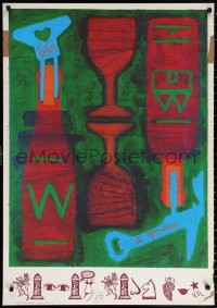 1r072 WILLI'S WINE BAR 28x40 French art print 1992 cool alcohol artwork of bottles by Arthur Cefai!
