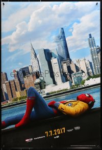 1r887 SPIDER-MAN: HOMECOMING teaser DS 1sh 2017 Holland in the title role, New York City skyline!