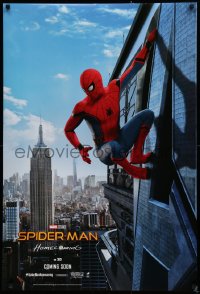 1r886 SPIDER-MAN: HOMECOMING int'l teaser DS 1sh 2017 Holland in title role hanging from building!