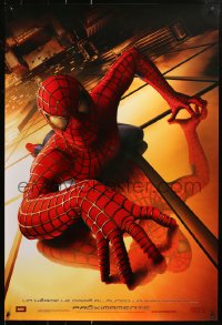 1r875 SPIDER-MAN int'l Spanish language teaser DS 1sh 2002 Tobey Maguire climbing building, Raimi, Marvel!
