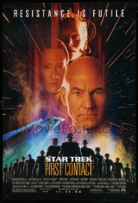 1r899 STAR TREK: FIRST CONTACT advance DS 1sh 1996 Jonathan Frakes, Stewart, Spiner, sexy Borg Krige!