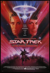1r895 STAR TREK V advance 1sh 1989 The Final Frontier, art of William Shatner & Nimoy by Bob Peak!
