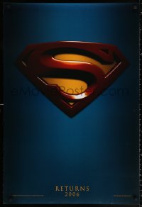 1r914 SUPERMAN RETURNS teaser DS 1sh 2006 Bryan Singer, Routh, Bosworth, Spacey, cool logo!