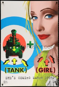 1r922 TANK GIRL teaser 1sh 1995 Lori Petty, based on the comic strip, cool blacklight design!