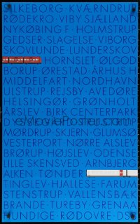 1r095 DSB Arndoli blue Hundige style 24x39 Danish travel poster 2001 Danske Statsbaner, cool art!