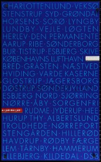 1r096 DSB Arnoldi blue Kildedal style 24x39 Danish travel poster 2001 Danske Statsbaner, cool art!