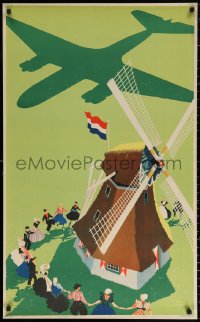 1r139 DUTCH LIBERATION POSTER paperbacked 25x40 Dutch WWII war poster 1945 great Paul Erkelens art!