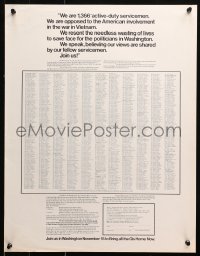 1r145 MARCH ON WASHINGTON 18x23 war poster 1969 end the war, get out now, many servicemen agree!