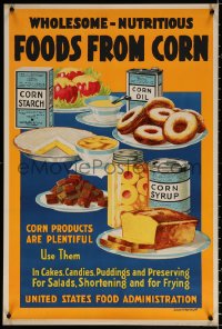 1r159 WHOLESOME-NUTRITIOUS FOODS FROM CORN 20x30 WWI war poster 1918 art by Lloyd Harrison!