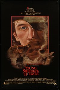 1r997 YOUNG SHERLOCK HOLMES 1sh 1985 Steven Spielberg, Nicholas Rowe, really cool detective art!