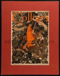 1s085 COLLIER'S matted magazine cover December 21, 1907 art of The Knight Errant by Bradley!