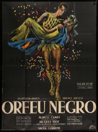 1s592 BLACK ORPHEUS French 1p R1961 Marcel Camus' Orfeu Negro, best art by Georges Allard!